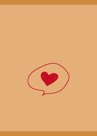 heart speech bubble on brown