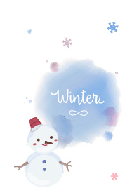 Colorful watercolor winter items