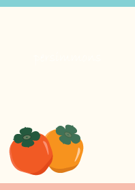 Autumn persimmons on P&B