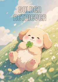 Pretty Golden Retriever  In Clover