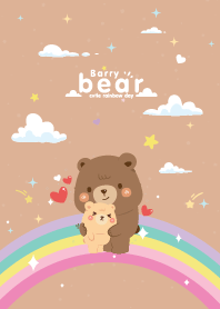 Barry Bear Rainbow Star Brown