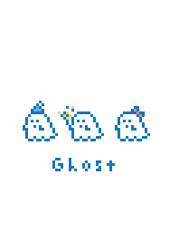 可愛的鬼 (像素画) /blue white