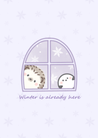 Hedgehog and Shimaenaga -winter2- purple