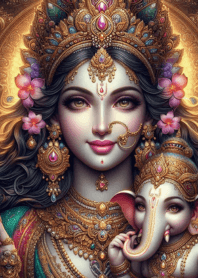 Divine Blessings of Uma Devi&Ganesha V10