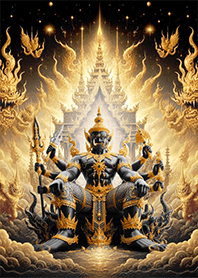 ท้าวเวสสุวรรณกายดำ ประทับนั่ง