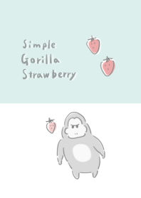 simple gorilla strawberry white gray.