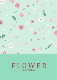 FLOWER MINT GREEN NATURAL 17