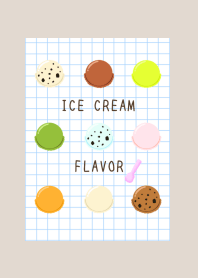 ICE CREAM FLAVOR GRAPH PAPER/BEIGE