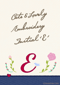 Cute & Lovely embroidery Initial 'E'