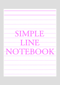 SIMPLE PINK LINE NOTEBOOK/GREY