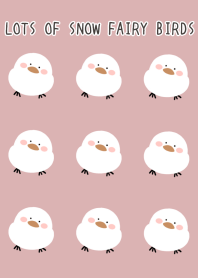 LOTS OF SNOW FAIRY BIRDS-DUSTY PINKj
