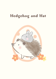 Hedgehog and Hat -gray rabbit- orange