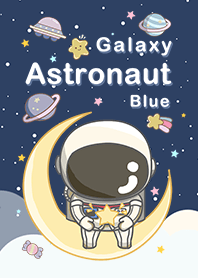 misty cat-moon astronaut blue