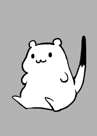 おこじょさん（黒と灰）