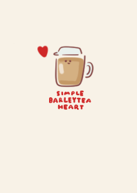 เรียบง่าย ชาข้าวบาร์เลย์ หัวใจ สีเบจ