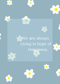 flower pattern /blue beige