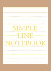 SIMPLE YELLOW LINE NOTEBOOK/LIGHT BROWN