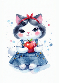 Snow White Apple Cat: Denim Style