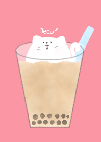 Bubble tea and cat