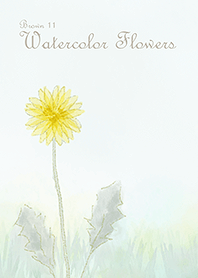 水彩のお花(たんぽぽ)/ブラウン11.v2