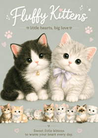 green Fluffy Kitten Collection