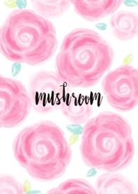 水彩ローズ ピンク mush