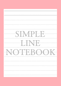 SIMPLE GRAY LINE NOTEBOOKj-PINK RED