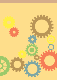 Spinning gears brown & yellow