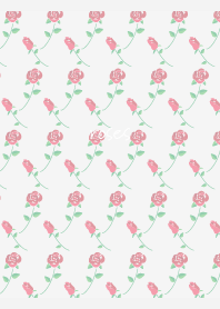 Red rose pattern on white