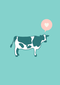 SIMPLE COW - Pink green -