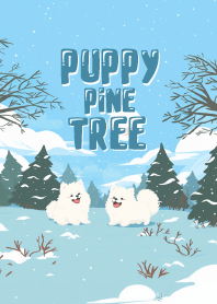 puppy Samoyed the dog in winter_2