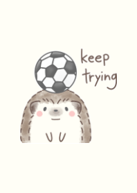 Hedgehog and Soccer -beige-