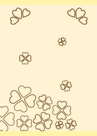 ハートの四葉02　薄い黄色