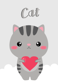 Simple Cute Gray Cat V.2
