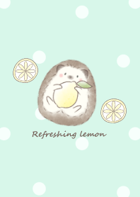 Hedgehog and Lemon -green- dot