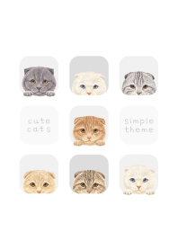 CATS - Scottish fold - WHITE/GRAY[rev.]
