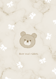 Bear and fashionable ribbon brown05_2
