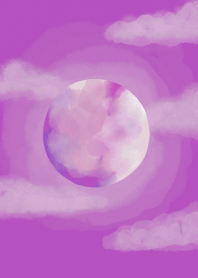 purple sky full moon