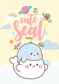 อุ๋งๆ แมวน้ำตัวกลม กาแล็กซี่ สีครีม