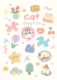 สวัสดี! ฉันรักแมวน่ารักมินิมอล