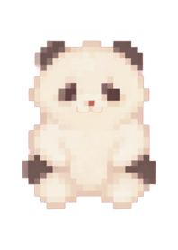 Tema Panda Pixel Art BW 04