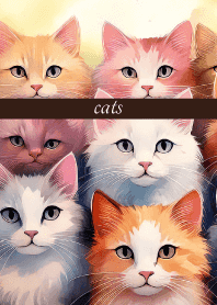 Cat Gathering on brown