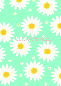 BEAUTIFUL FLOWERS Green+Pink