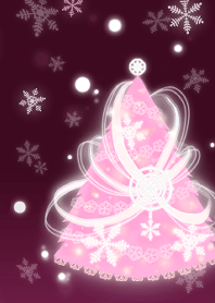 リボンクリスマスツリー（ピンク）