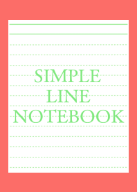 SIMPLE GREEN LINE NOTEBOOKj-VERMILION