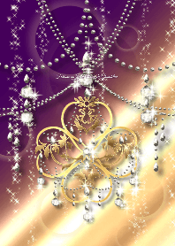 Fortune up Gold Clover & Chandelier