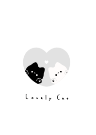 Pair Cats in Heart(NL)|light gray.