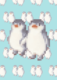 ペンギン パターンのドット絵Beige 04