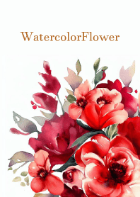 Watercolor Red Flower-hisatoto 85