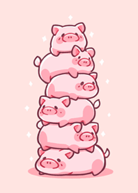 piglets stacked together